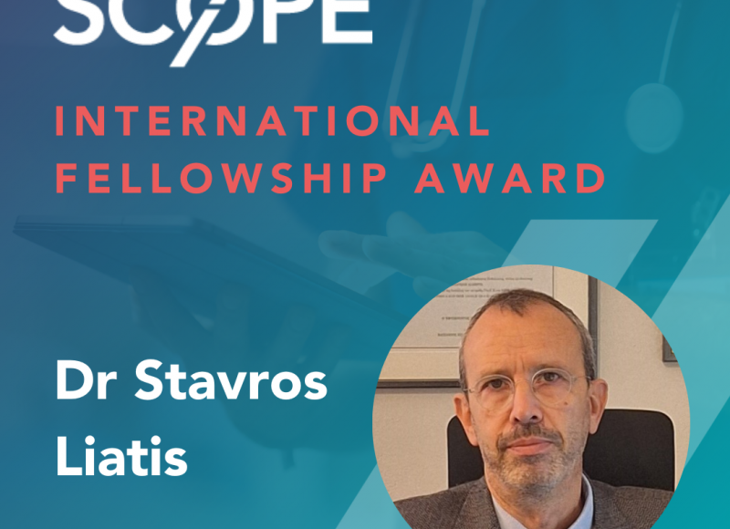SCOPE International Fellowship awarded to Dr Stavros Liatis